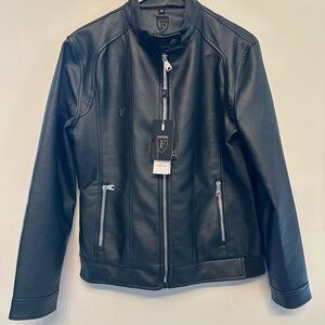 Black “F Collection” Faux Leather Jacket M